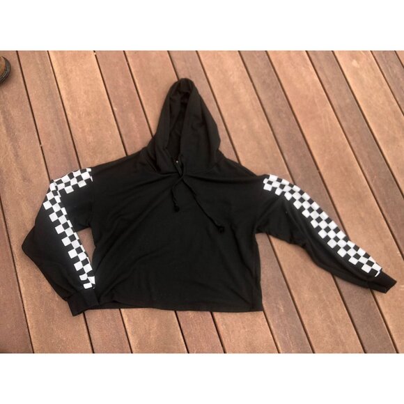 Zaprada Long Sleeve Hoodie Checkered Sweatshirt - Size M - Picture 7 of 7